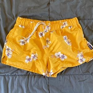 Patagonia yellow flowered shorts